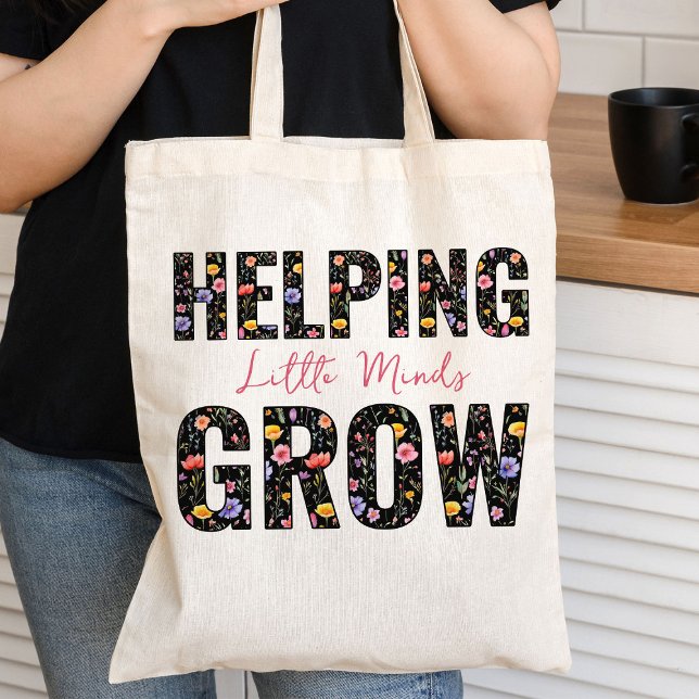 Kleine Minds helfen, Wildblume zu schreiben Tragetasche (Helping Little Minds Grow Teacher Tote Bag from my Teacher Gifts Collection)