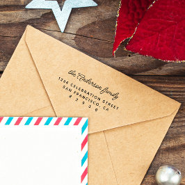 Kleine minimale Rücksendeadresse für den Familienn Gummistempel