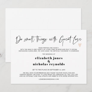 Kleine Minimalistische Micro-Hochzeitsanzeige Ankündigung