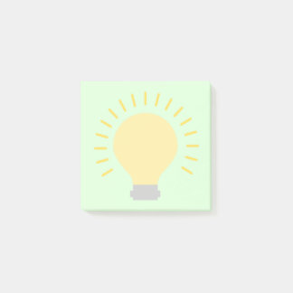Kleine Minze grüne Glühbirne Art 3x3 Sticky Mini Post-it Klebezettel