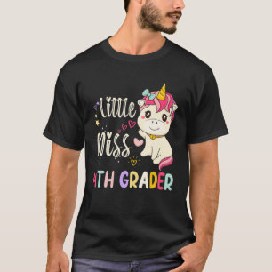 Kleine Miss 4th Grader Unicorn S Girls Kinder zuer T-Shirt