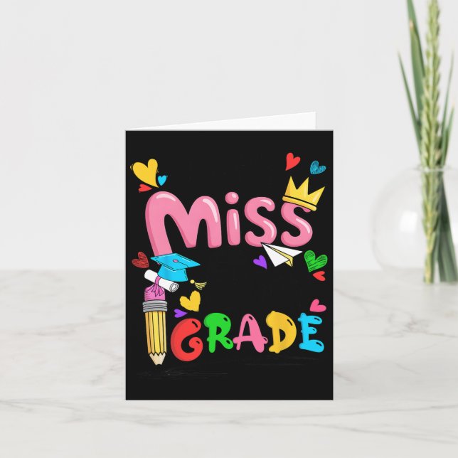 Kleine Miss 5. Klasse Niedlich zurück zur Schule Karte (Vorderseite)