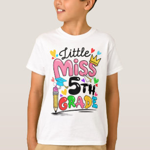 Kleine Miss 5. Klasse Süß Zurück zur Schule  T-Shirt