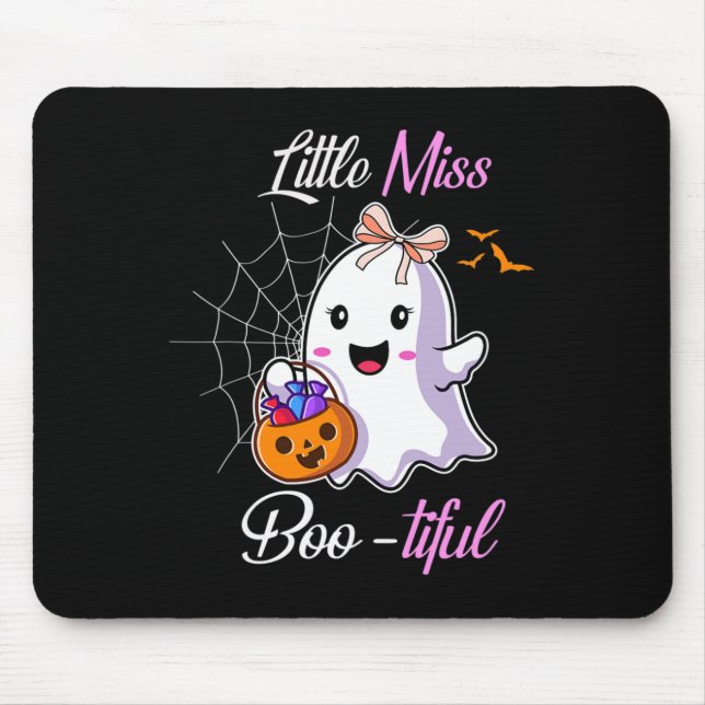 Kleine Miss Boo-schönes Niedliches Halloween-Kostü Mousepad (Vorne)