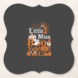 Kleine Miss Boo Yah Halloween-Geist-Kürbis-Flederm Untersetzer