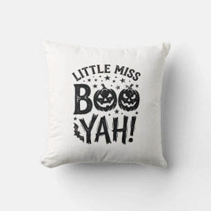 Kleine Miss Boo Yah Vintage Halloween-Shirt-Design Kissen