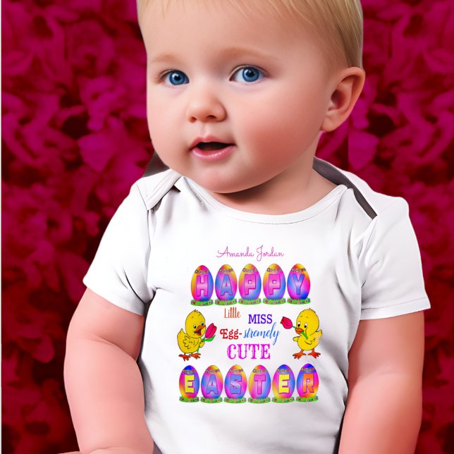 Kleine Miss Extrem Niedlich glückliche Ostereier K Baby Strampler (Von Creator hochgeladen)