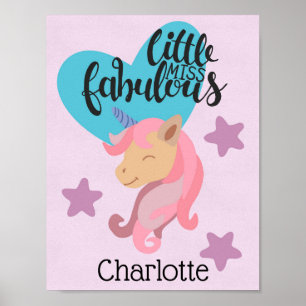 Kleine Miss Fabulous Unicorn Poster