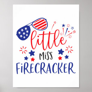 Kleine Miss Firecracker 4. Juli Mädchen Kleinkind Poster