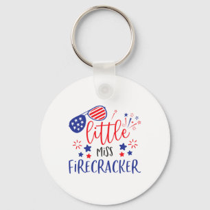 Kleine Miss Firecracker 4. Juli Mädchen Kleinkind Schlüsselanhänger