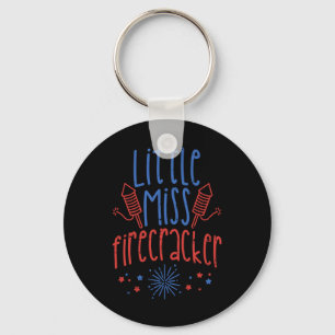 Kleine Miss Firecracker Funny 4. Juli Patriot Schlüsselanhänger