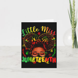 Kleine Miss Juneteenth Afro Stolz schwarzes Afro H Karte