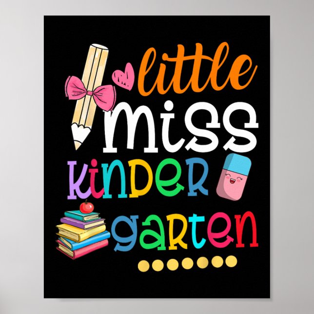 Kleine Miss Kindergarten für Kinder Mädchen Ck to  Poster (Vorne)