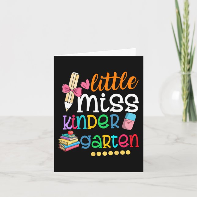 Kleine Miss Kindergarten für Kinder Mädchen zurück Karte (Vorderseite)