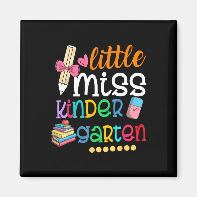 Kleine Miss Kindergarten für Kinder Mädchen zurück Magnet (Vorne)
