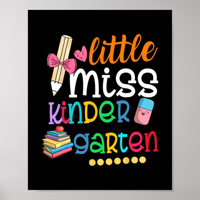 Kleine Miss Kindergarten für Kinder Mädchen zurück Poster (Vorne)