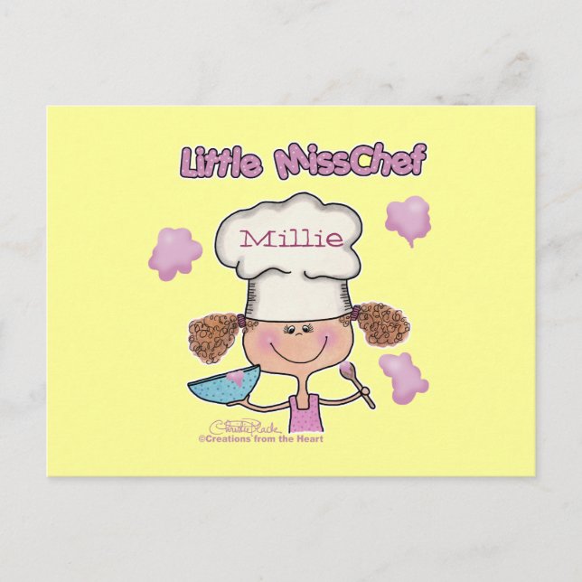 Kleine Miss Koch personalisieren Postkarte (Vorderseite)