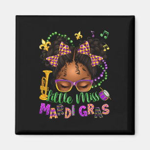 Kleine Miss Mardi Gras Afro Unordentlicher Knoten Magnet