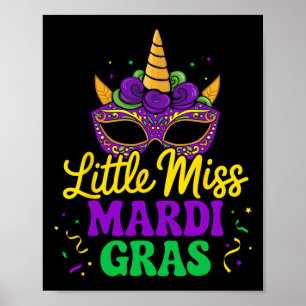 Kleine Miss Mardi Gras Einhorn Maske für Mädchen u Poster