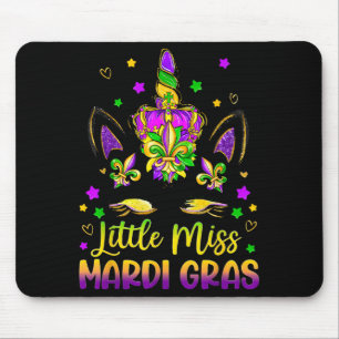 Kleine Miss Mardi Gras Einhorn Prinzessin Süße Mäd Mousepad