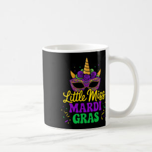 Kleine Miss Mardi Gras Einhornmaske für Mädchen un Kaffeetasse