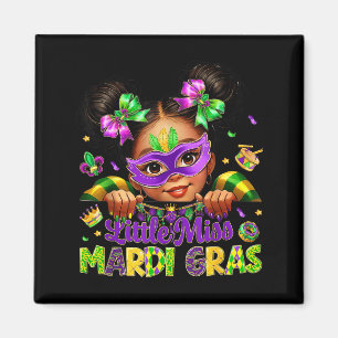 Kleine Miss Mardi Gras Karneval New Orleans Fleur Magnet