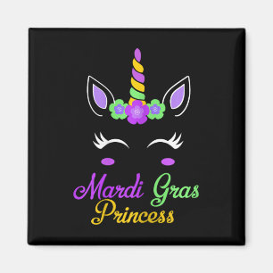 Kleine Miss Mardi Gras Princess Unicorn Mädchen Ki Magnet