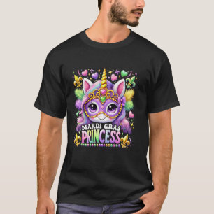 Kleine Miss Mardi Gras Prinzessin Einhorn Mädchen  T-Shirt