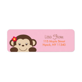 Kleine Miss Monkey Babyduschenaufkleber