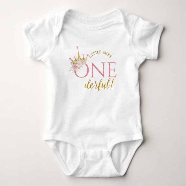 Kleine Miss One-Derful, Prinzessin Geburtstag. Baby Strampler (Vorderseite)