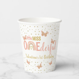 Kleine Miss ONEderful Butterflies erster Geburtsta Pappbecher