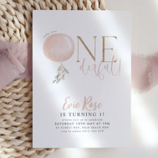 Kleine Miss ONEderful Girl 1. Geburtstag Einladung