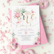 Kleine Miss ONEderful Pink Floral 1. Geburtstag In