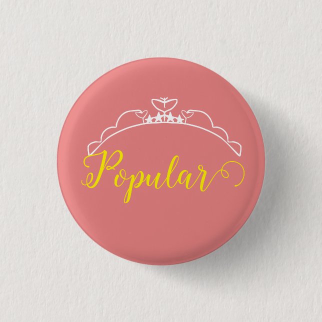 Kleine Miss Popular Personalisiert Crown Button (Vorderseite)