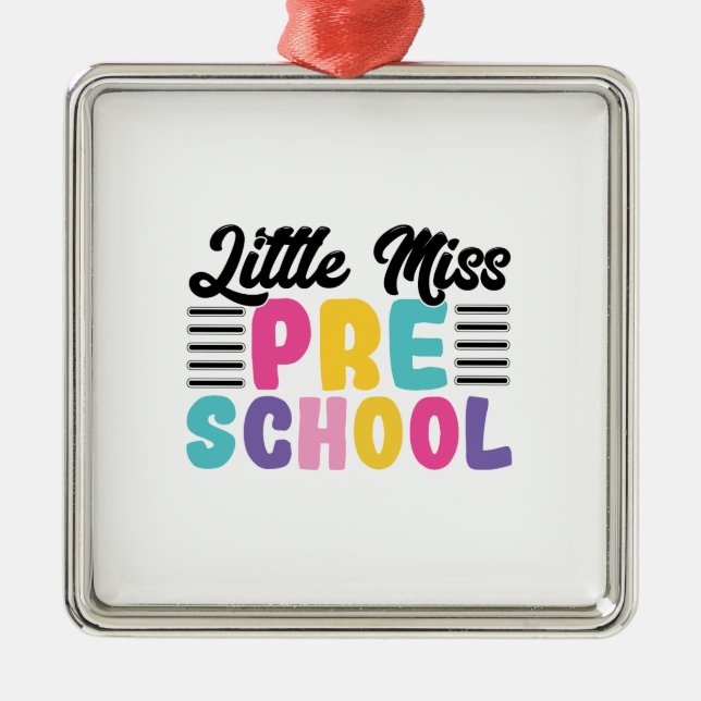 Kleine Miss Pre School Ornament Aus Metall (Vorne)
