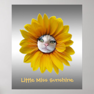Kleine Miss Sunshine lächelnd Katze Poster