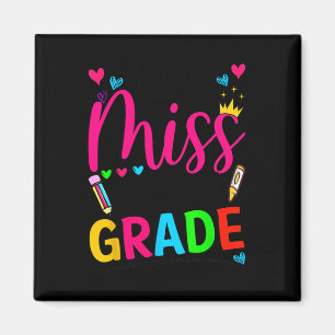 Kleine Miss Zweite Klasse Zurück zur Schule Zweite Magnet