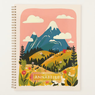 Kleine Monogramm-Name-Boho-Berge-Illustration Planer