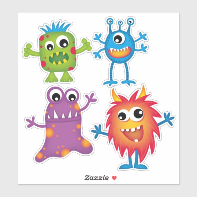 Kleine Monster Aufkleber (Blatt)
