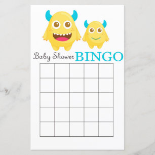 Kleine Monster Baby Dusche Bingokarte