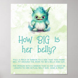 Kleine Monster Boy Baby Dusche Big Bly Game Schild