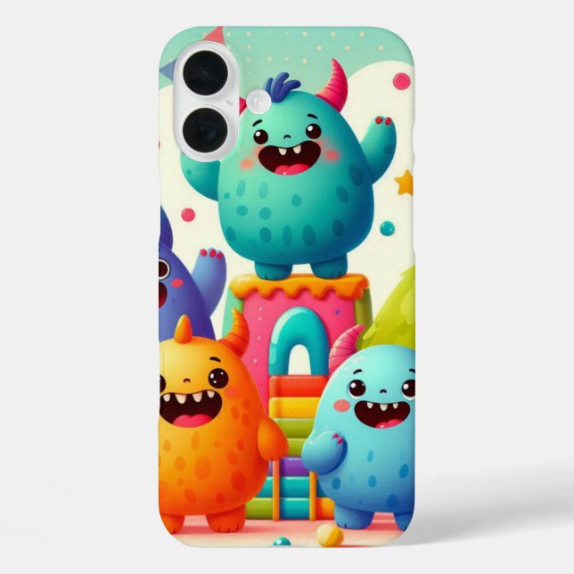 Kleine Monster-Design iPhone 16 Plus Hülle (Rückseite)
