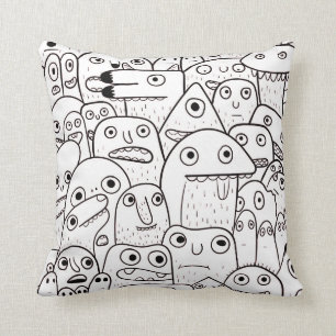 Kleine Monster Doodles  Kissen
