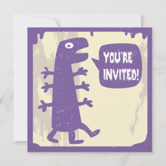 Kleine Monster-Einladung - LILA Einladung