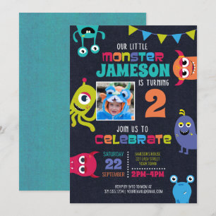 Kleine Monster Geburtstagsparty Einladung