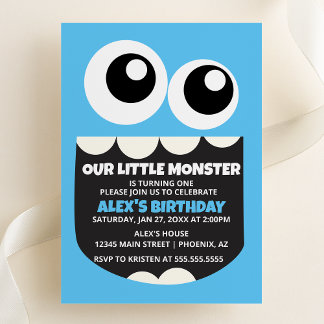 Kleine Monster-Geburtstagsparty Einladung