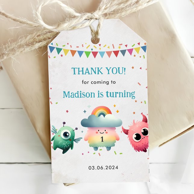 Kleine Monster-Geburtstagsparty Geschenkanhänger (Von Creator hochgeladen)