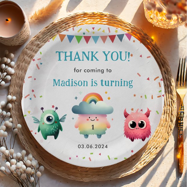 Kleine Monster-Geburtstagsparty Pappteller (Von Creator hochgeladen)