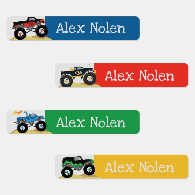 Kleine Monster-Lkw-Kinder Etiketten (Gruppe)