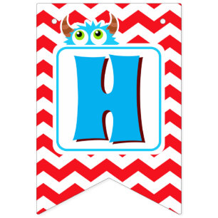 Kleine Monster-Schlag-Party-Fahne Editable Wimpelkette